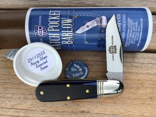 Great Eastern Cutlery 251125SS Watch Pocket Barlow Navy Blue Sawcut Stainless Nice! Great Eastern Cutlery 251125SS Watch Pocket Barlow Navy Blue Sawcut Stainless Nice!