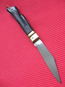Vintage Unique Deer Foot Leverlock Switchblade Knife
