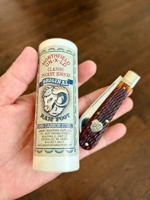 Gec Great Eastern Cutlery 93 Rams Foot Knife Antique Autumn Bone Northfield