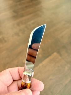 Gec Great Eastern Cutlery 93 Rams Foot Knife Antique Autumn Bone Northfield