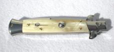 NEW FRANK BELTRAME 9" BEAUTIFUL HONEY HORN SCALES BAYONET BLADE ITALIAN STILETTO MANIAGO ITALY