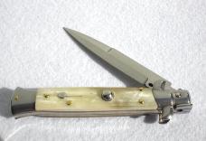NEW FRANK BELTRAME 9" BEAUTIFUL HONEY HORN SCALES BAYONET BLADE ITALIAN STILETTO MANIAGO ITALY