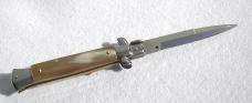 NEW FRANK BELTRAME 9" BEAUTIFUL HONEY HORN SCALES BAYONET BLADE ITALIAN STILETTO MANIAGO ITALY