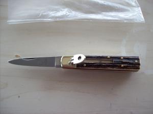 Vintage Hubertus Knife Solingen 09 Slimline Old Ritter Factory Gen Stag Antler Perfect UNUSED