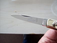 Vintage Hubertus Knife Solingen 09 Slimline Old Ritter Factory Gen. Stag Antler Perfect UNUSED!
