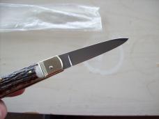 Vintage Hubertus Knife Solingen 09 Slimline Old Ritter Factory Gen. Stag Antler Perfect UNUSED!