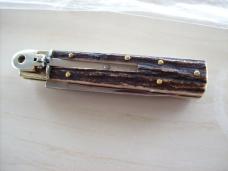 Vintage Hubertus Knife Solingen 09 Slimline Old Ritter Factory Gen. Stag Antler Perfect UNUSED!