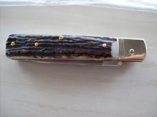 Vintage Hubertus Knife Solingen 09 Slimline Old Ritter Factory Gen. Stag Antler Perfect UNUSED!