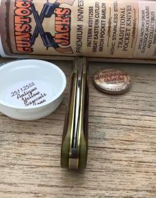 Great Eastern Cutlery 251125SS Watch Pocket Barlow Antique Yellow Sawcut Bone