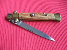 "FATHERS DAY SPECIAL"!!! Older 9" TULIP WOOD Flat Ground BLADE ITALIAN STILETTO Knife - NOS