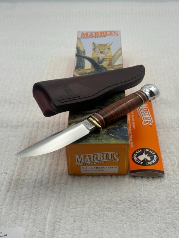 Marbles Quality Knives Gladstone, MI USA 72111010 Fieldcrest Stacked Leather Marbles Quality Knives Gladstone, MI USA 72111010 Fieldcrest Stacked Leather