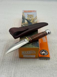 Marbles Quality Knives Gladstone, MI USA 72111010 Fieldcrest Stacked Leather