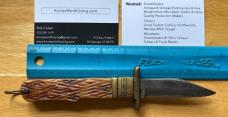 Rare 1950's ELEX Japan Lever Lock Swing Guard Switchblade Knife, Jigged Bone Scale
