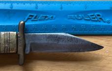 Rare 1950's ELEX Japan Lever Lock Swing Guard Switchblade Knife, Jigged Bone Scale