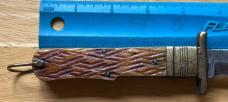 Rare 1950's ELEX Japan Lever Lock Swing Guard Switchblade Knife, Jigged Bone Scale