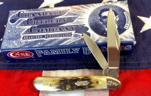 Case xx 1st Run Crandall  Knife MDL 6220 SS w Sweet Olive Green Bone Handles -NOS amp MNM