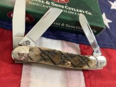 2003 Case xx Stockman Knife w/ Super Carved XXs Bone Handles & Scrolled bolsters (mdl# 6318 SS) -NOS