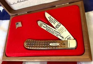 Case xx Rare Barehead Trapper Knife w Sweet Brown Bone Handles mdl CC6254 SS -NOS