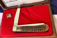 Case xx Rare Barehead Trapper Knife w/ Sweet Brown Bone Handles (mdl# CC6254 SS) -NOS