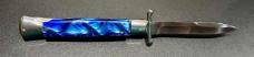 Italian Style 10” Swing-Guard Stiletto, Blue Pearlex Scales