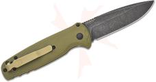 Benchmade 4300BK-02 CLA AUTOMATIC - 3.4" DLC Battlewash Finish CPM Magnacut Blade-OD-Green-G10-New