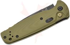 Benchmade 4300BK-02 CLA AUTOMATIC - 3.4" DLC Battlewash Finish CPM Magnacut Blade-OD-Green-G10-New