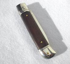 NEW OLD STOCK AKC 8" ITALIAN LEVER LOCK SWITCHBLADE SANTOS WOOD MANIAGO ITALY - NEVER USED - MINT 