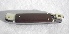 NEW OLD STOCK AKC 8" ITALIAN LEVER LOCK SWITCHBLADE SANTOS WOOD MANIAGO ITALY - NEVER USED - MINT 