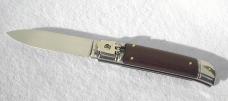 NEW OLD STOCK AKC 8" ITALIAN LEVER LOCK SWITCHBLADE SANTOS WOOD MANIAGO ITALY - NEVER USED - MINT 