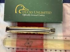 Case xx Ducks Unlimited Trapper Knife w/ Sweet Antique Bone Handles (mdl# 6254 SS) -NOS in Orig box