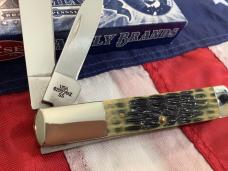 Case xx Crandall Razor Knife (MDL# 62005 RAZ SS) w/ Really Nice Olive Green Bone Handles -NOS & M/NM