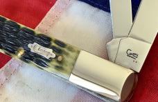 Case xx Crandall Razor Knife (MDL# 62005 RAZ SS) w/ Really Nice Olive Green Bone Handles -NOS & M/NM