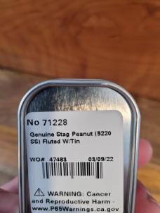 2022 Case XX Stag Peanut,  Pattern # 5220 SS Nice !!!