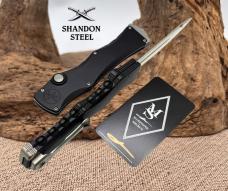 Microtech Marfione Select Halo IV Black Handle w/ Stonewash Clip Point M390MK 1150-10MS1