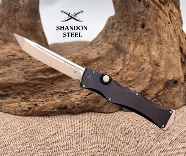 Microtech Marfione Select Halo IV T/E Black Handle Stonewash Blade 1151-10MS1 Microtech Marfione Select Halo IV T/E Black Handle Stonewash Blade 1151-10MS1