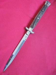 Ultra Rare PASCOTTO 62 cm. Button Open/Close Select STAG Stiletto Switchblade Knife