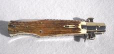 NEW AGA CAMPOLIN "BLACK WIDOW" 11" BEAUTIFUL GENUINE STAG 5MM BLADE, FACTORY FILEWORK  MANIAGO ITALY