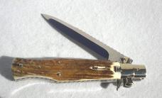 NEW AGA CAMPOLIN "BLACK WIDOW" 11" BEAUTIFUL GENUINE STAG 5MM BLADE, FACTORY FILEWORK  MANIAGO ITALY