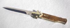 NEW AGA CAMPOLIN "BLACK WIDOW" 11" BEAUTIFUL GENUINE STAG 5MM BLADE, FACTORY FILEWORK  MANIAGO ITALY