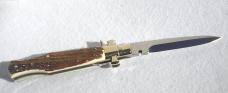 NEW AGA CAMPOLIN "BLACK WIDOW" 11" BEAUTIFUL GENUINE STAG 5MM BLADE, FACTORY FILEWORK  MANIAGO ITALY