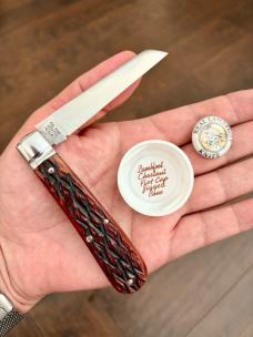 Waynorth 93 Chestnut Flat Cap Jigged Bone Real Lambfoot Knife