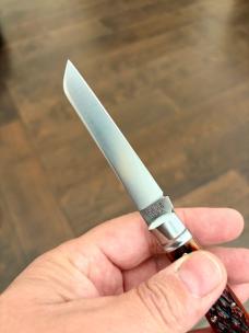 Waynorth 93 Chestnut Flat Cap Jigged Bone Real Lambfoot Knife