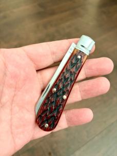 Waynorth 93 Chestnut Flat Cap Jigged Bone Real Lambfoot Knife