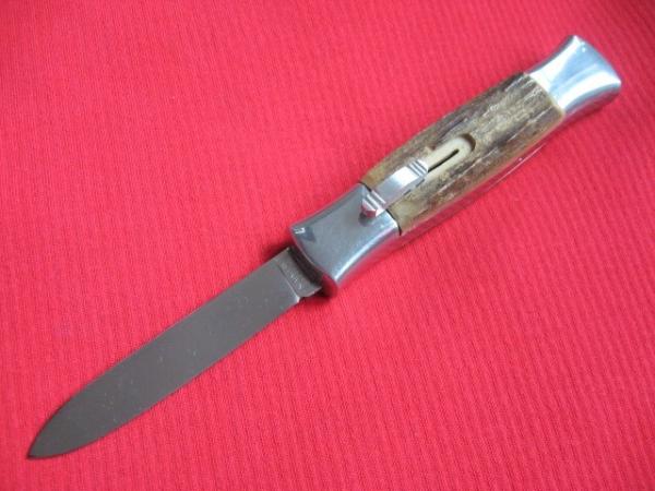 Vintage Custom Italian Front Opener Double Action STAG OTF Switchblade Knife Vintage Custom Italian Front Opener Double Action STAG OTF Switchblade Knife
