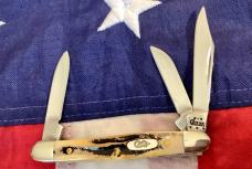 Case xx 2004 Tiny Stockman Knife Mdl# 6.5237 SS w/ Sweet Bone Stag Handles -NOS