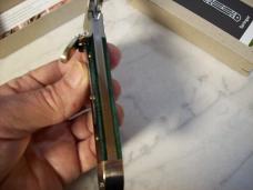 Hubertus The Guardian Knife Solingen, Germany Very Rare Green Bone Swing Guard UNUSED W/Box
