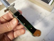 Hubertus The Guardian Knife Solingen, Germany Very Rare Green Bone Swing Guard UNUSED W/Box