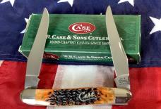 Case xx 2002 Muskrat Knife (Musk) w/ Nice Autumn Bone Handles & Case xx Silver Script Shield -NOS