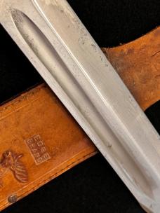 Vintage Edge Brand Solingen Germany Massive 15-1/4”Stag Bowie Knife w/Leather Sheath 1950’s EXCLNT.