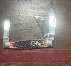 CASE XX - 2001 Large Stockman Stainless steel blades - pink bone covers and 'Case XX' script inlay